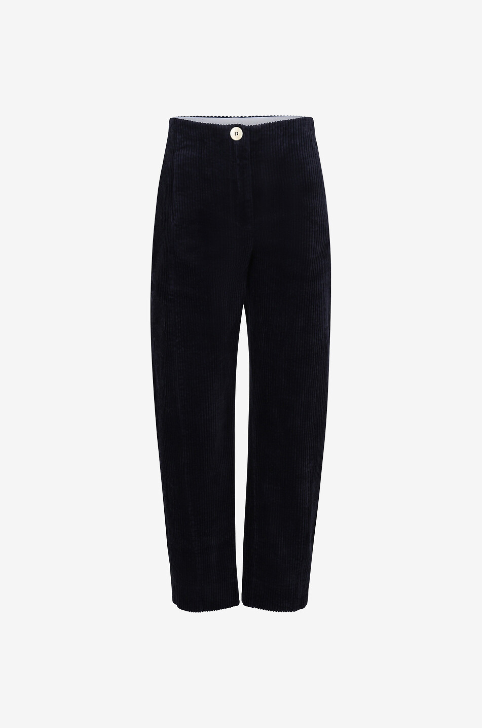 Pantalon carotte taille haute en velours côtelé