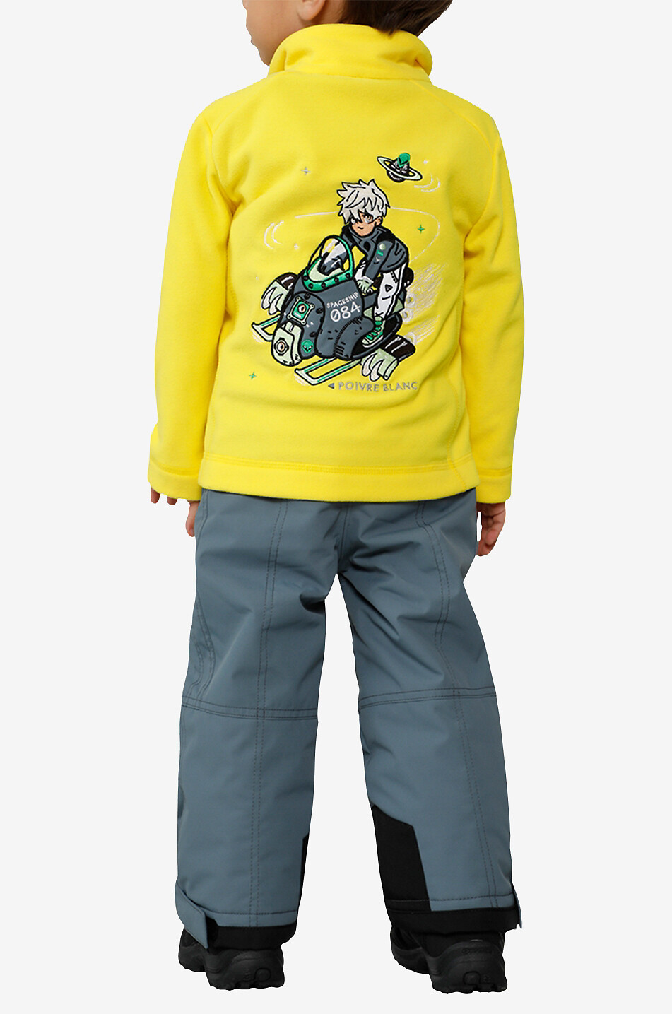 POIVRE BLANC Kinder-Fleecejacke mit Stickereien Unisex GELB 3