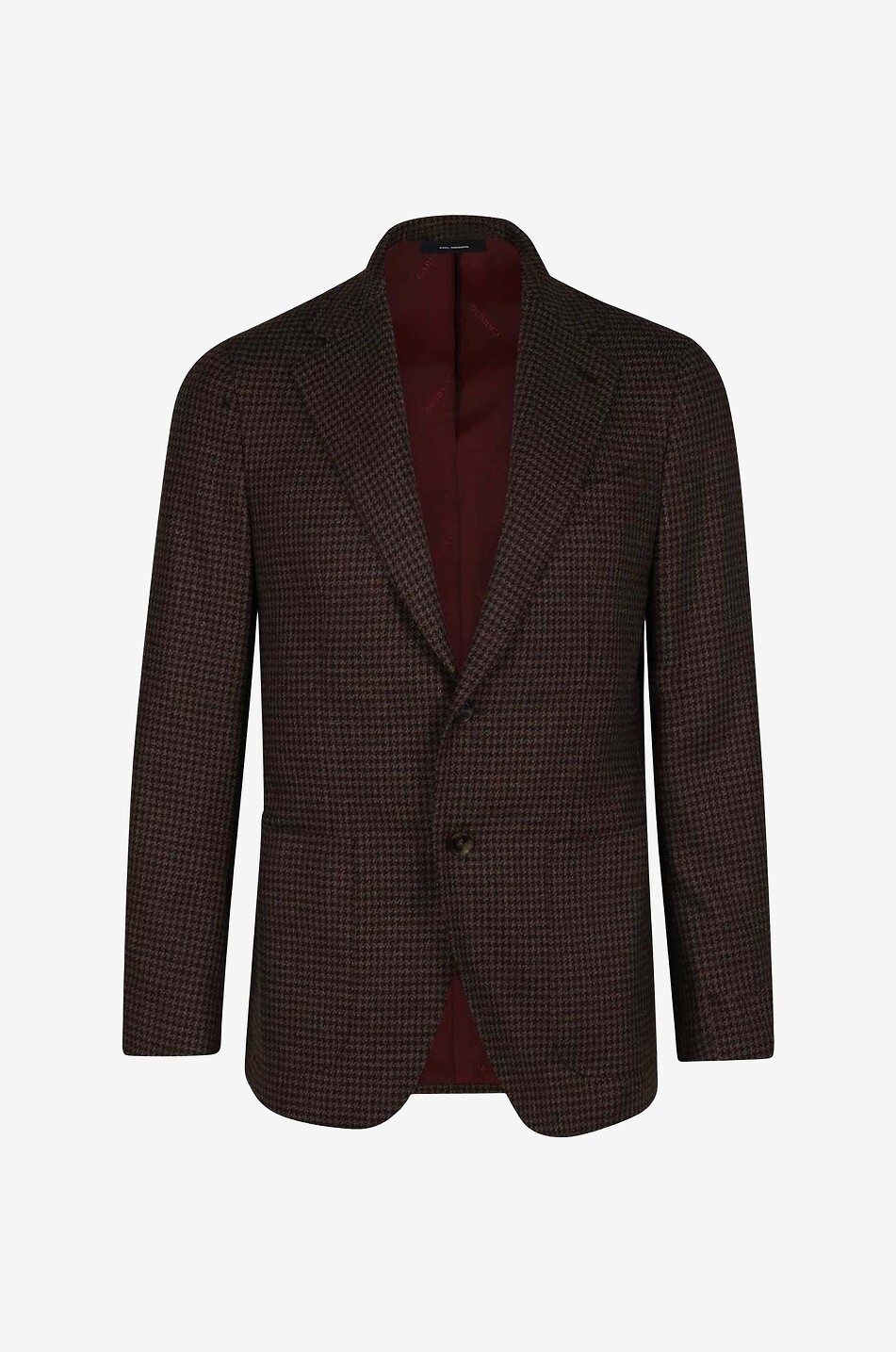 CARUSO Aida checked wool and silk blazer Men DARK BROWN 1