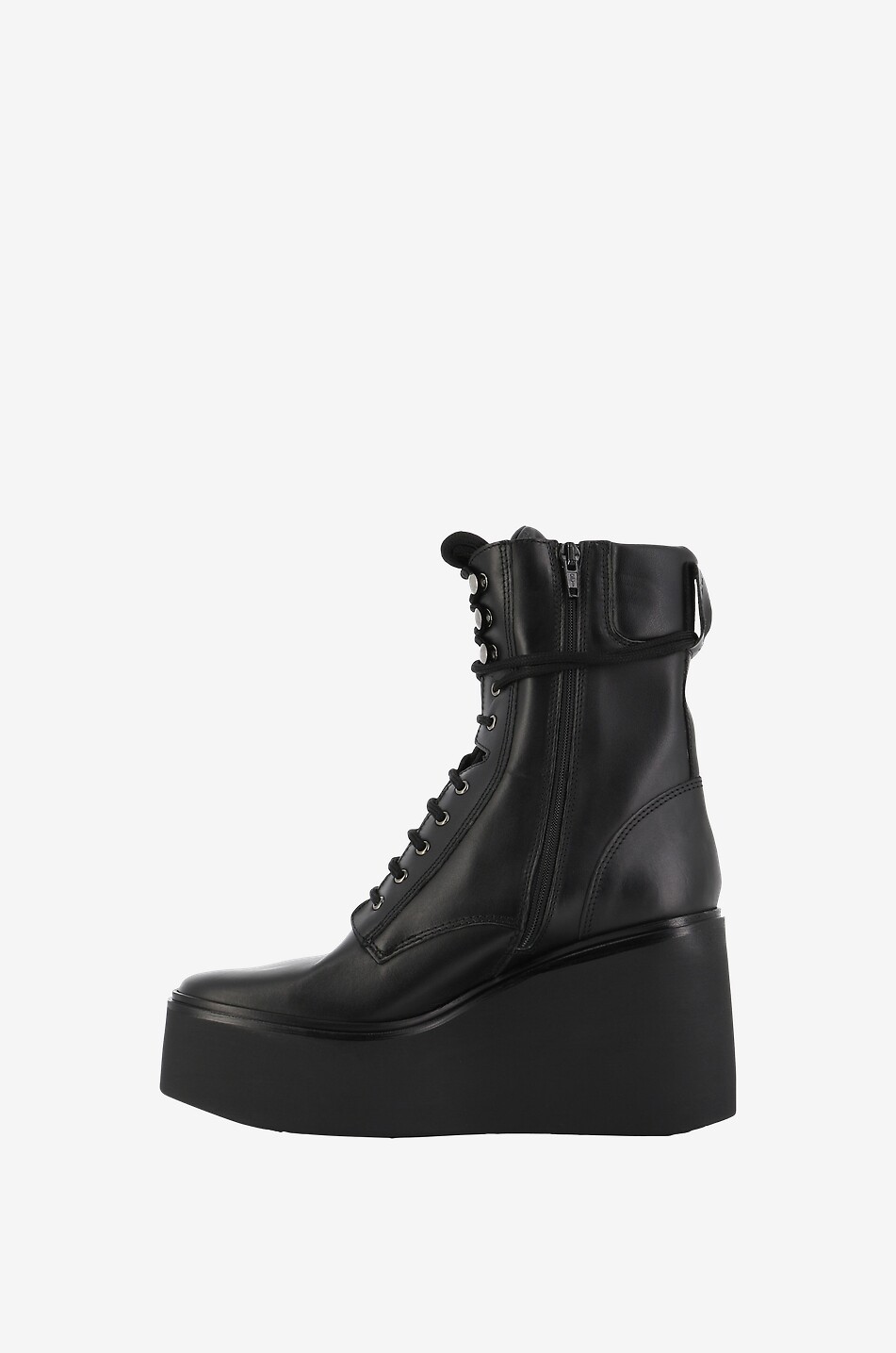 KURT GEIGER LONDON Bottines compensées à lacets en cuir Stately Femme NOIR 3