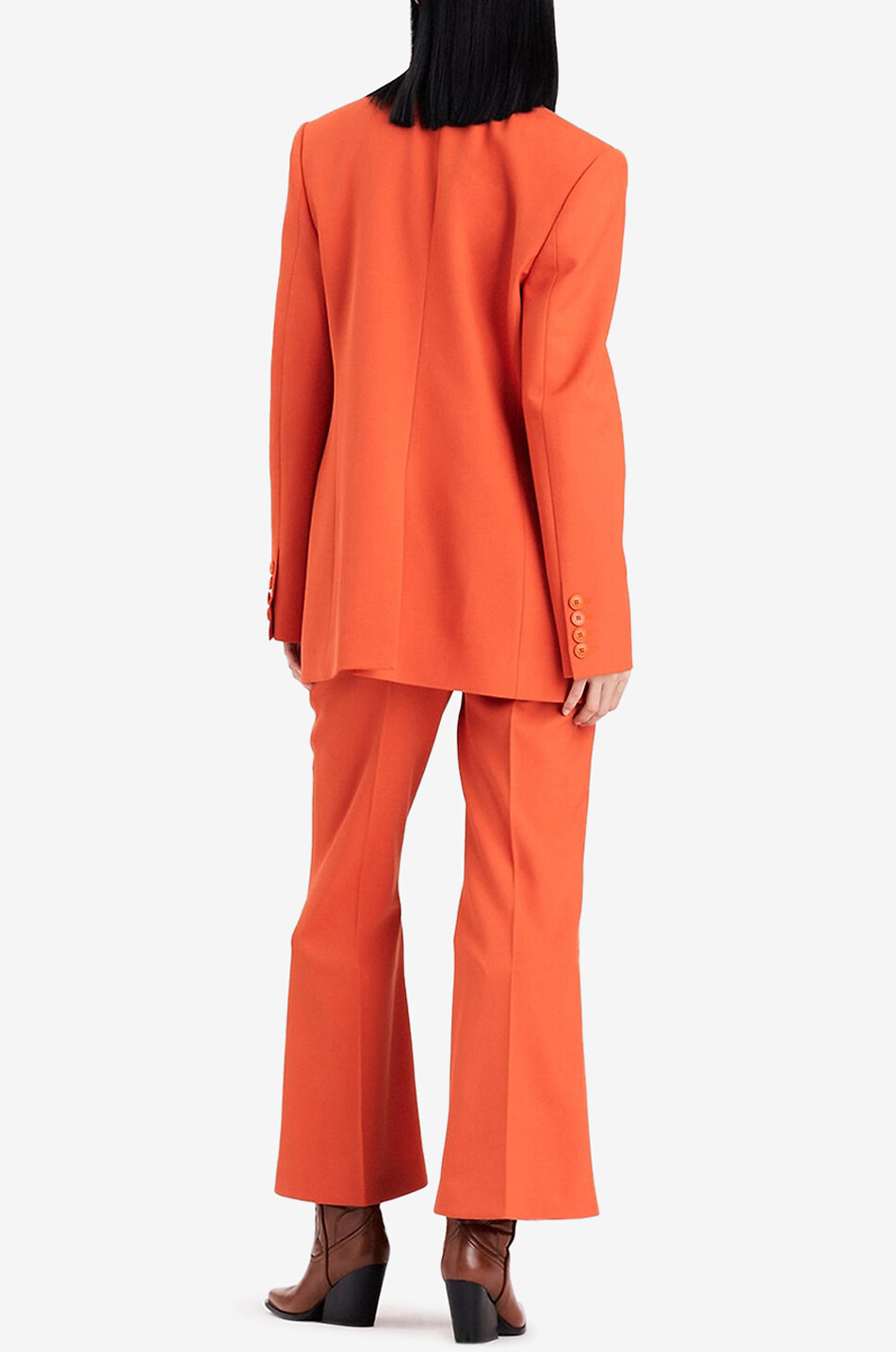 STELLA McCARTNEY Flared cropped sustainable twill trousers Women ORANGE 5