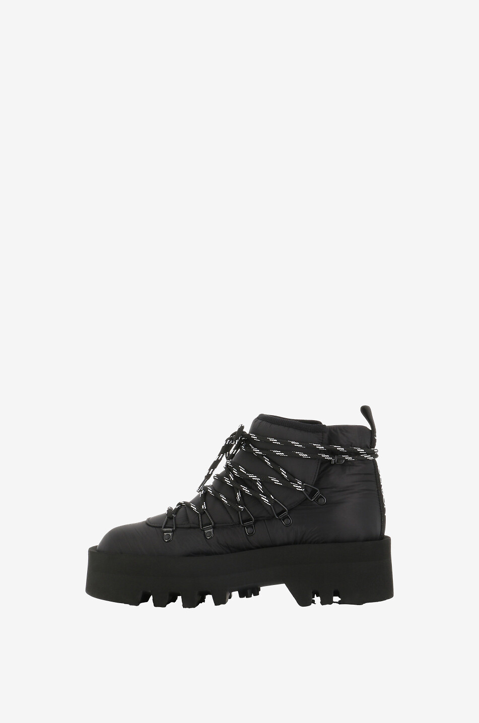 JW ANDERSON Bottines à plateau en tissu ouaté Lace Up Femme NOIR 3