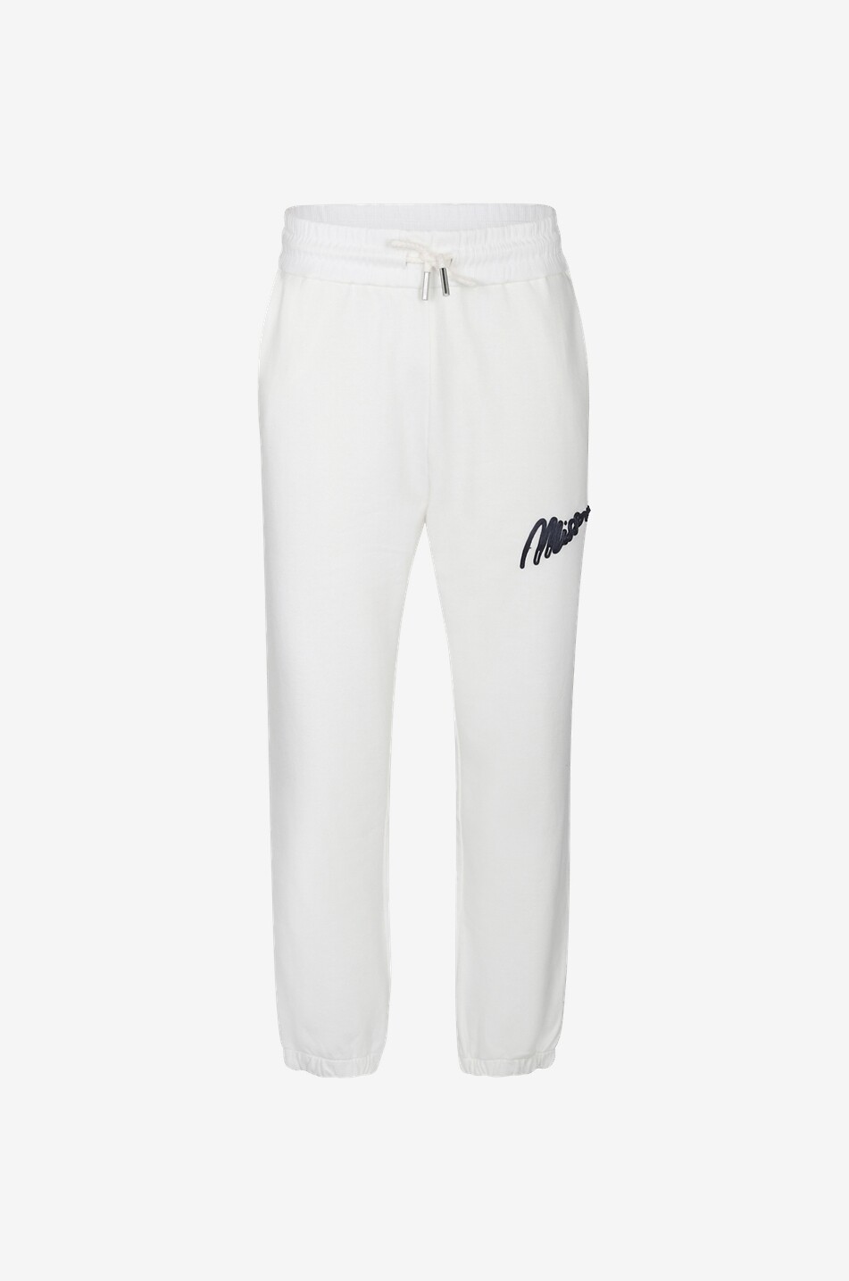 Pantalon de jogging en molleton brodé logo et zigzags
