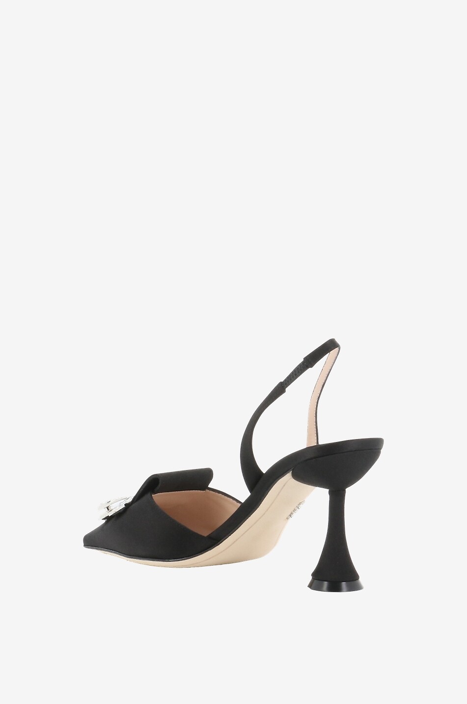 Escarpins à bride arrière en satin ornés de cristaux 85