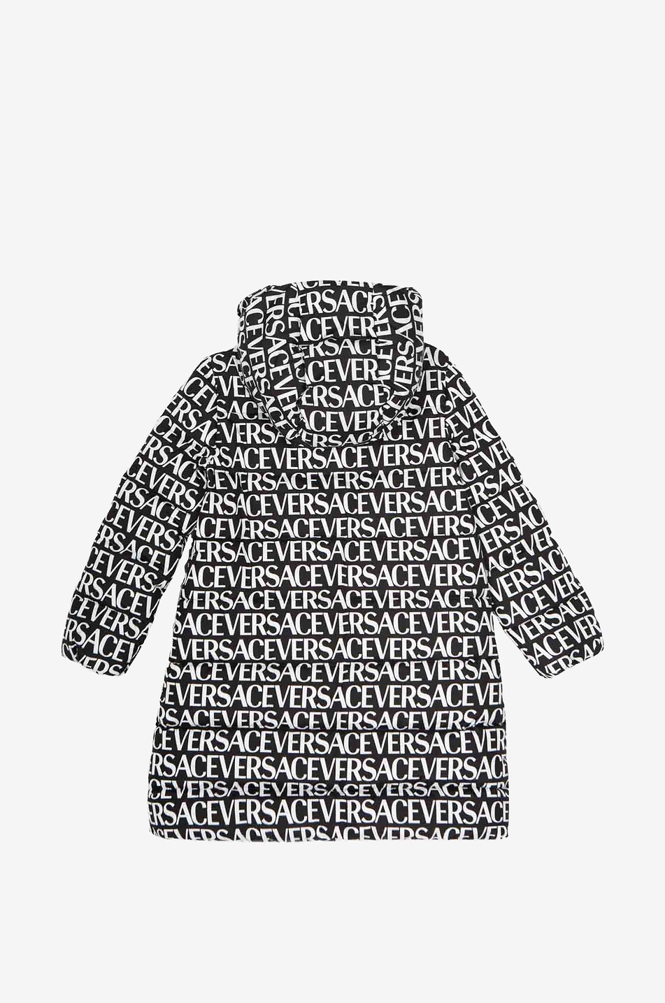 VERSACE Lange Mädchen-Daunenjacke mit VERSACE-Print Mädchen SCHWARZ 2