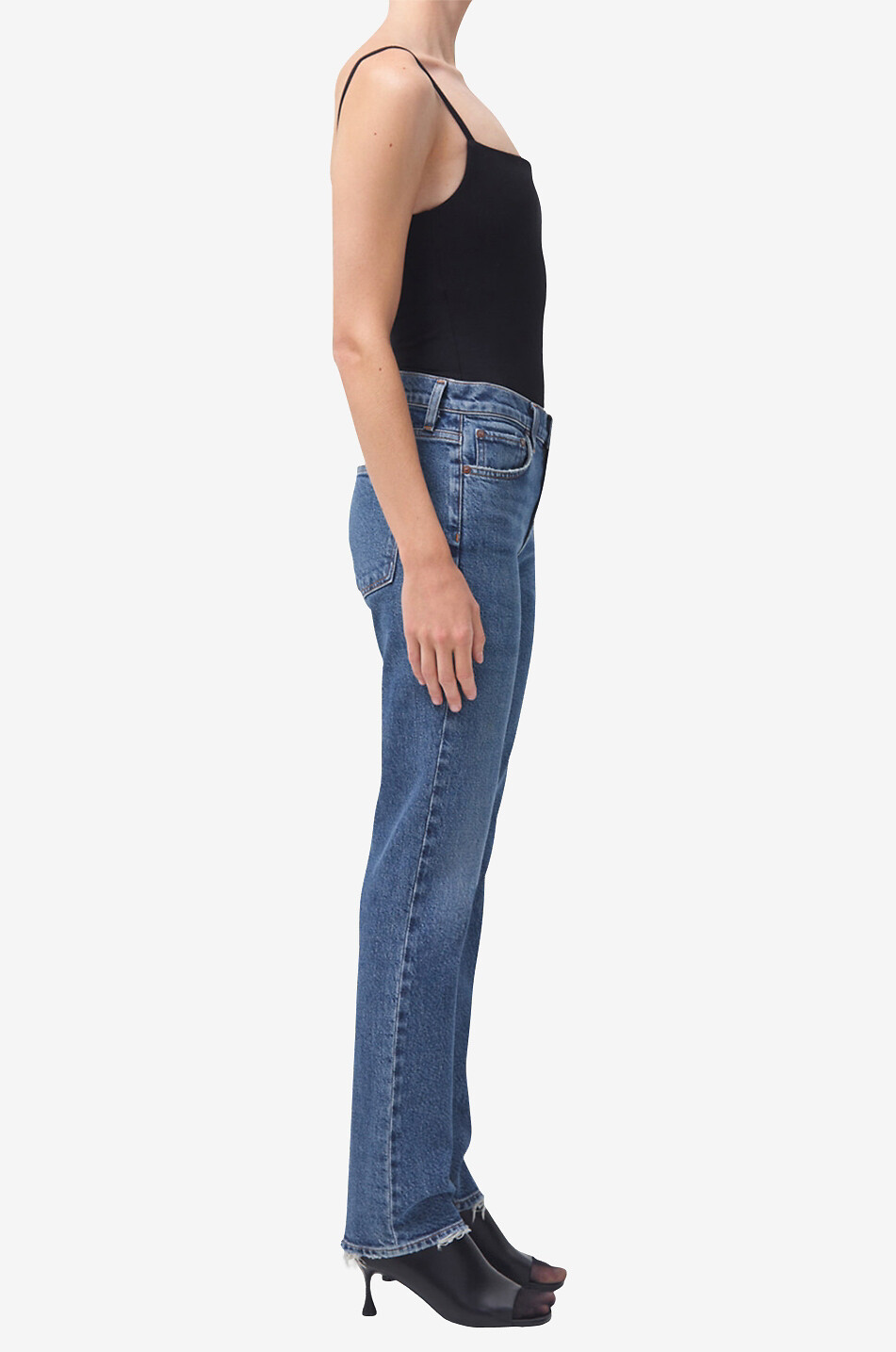 AGOLDE Slim Fit-Jeans aus Bio-Baumwolle Lyle Damen MITTELBLAU 4