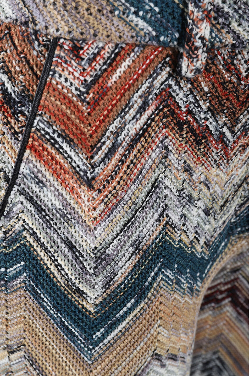Pantalon évasé en maille motif chevrons