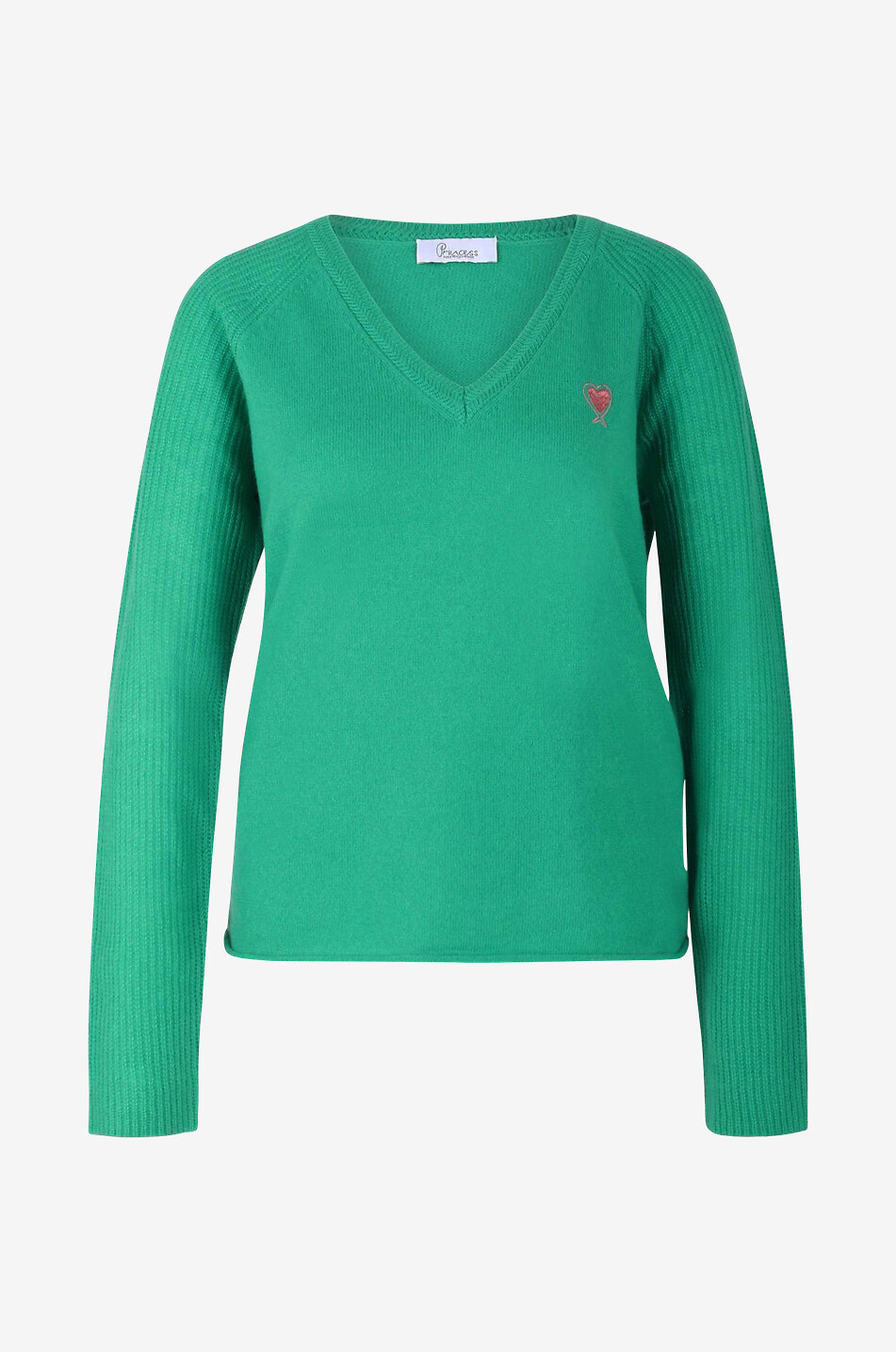 Heart cashmere V-neck jumper