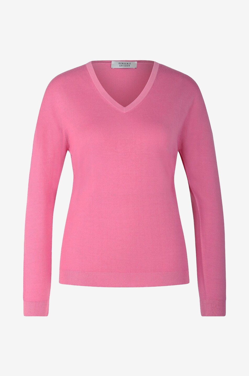 BONGENIE Feinstrickpullover aus Wolle mit V-Ausschnitt Damen MITTELROSA 1