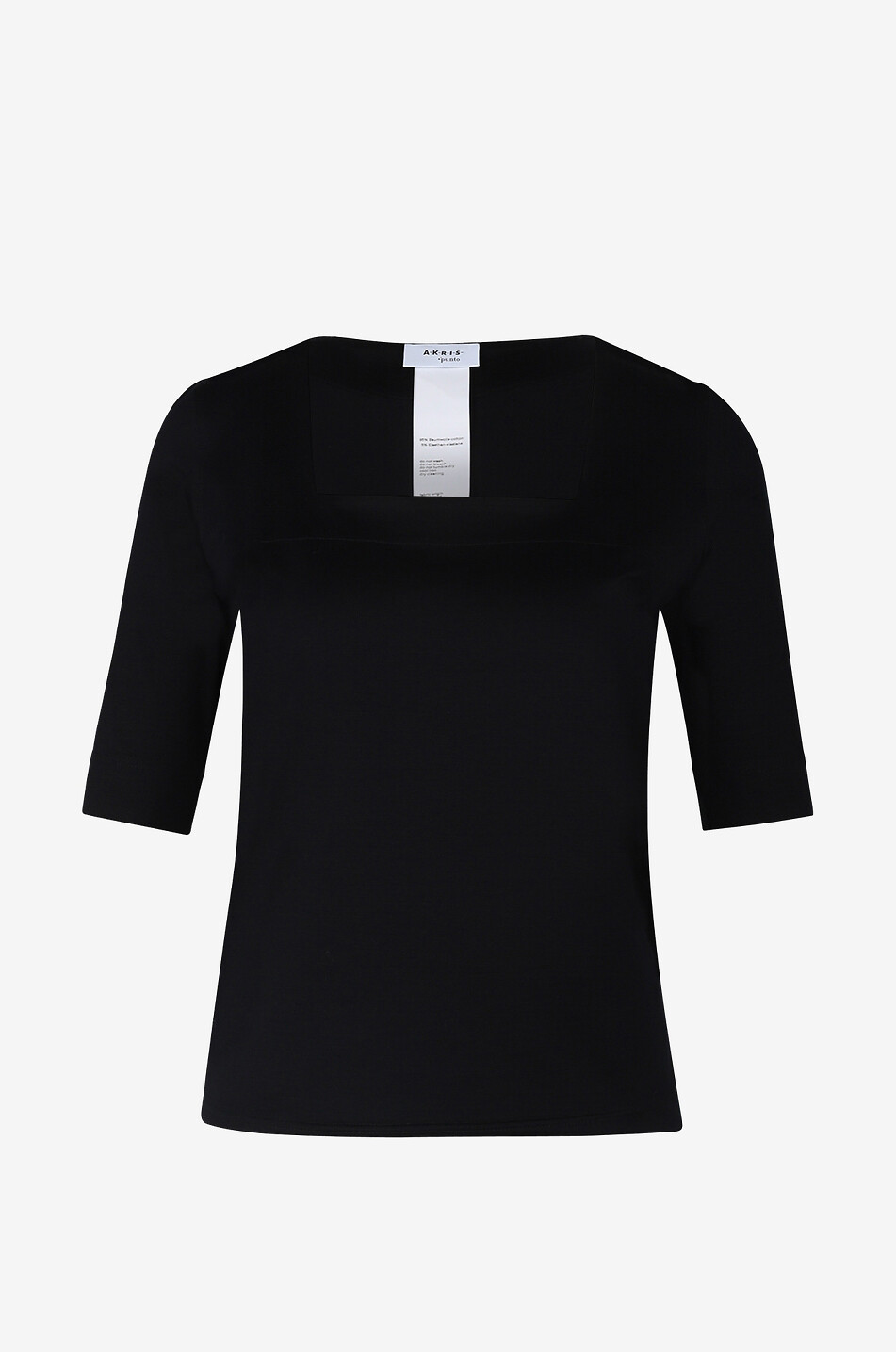 AKRIS PUNTO Slim-fitting square neck jersey T-shirt Women BLACK 1