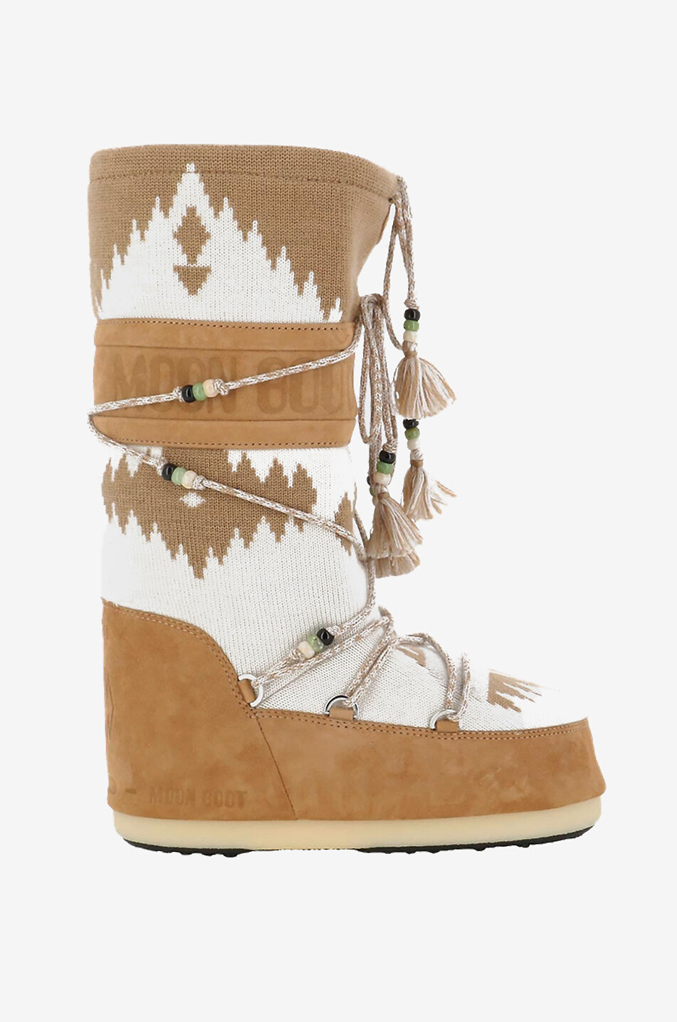 ALANUI Moon Boot Icon Knit Alanui jaquard and leather snow boots Women MULTI COLOURED 1