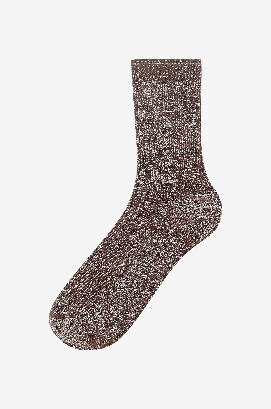 ALTO MILANO Chaussettes scintillantes courtes en coton N°92 Femme Beige Foncé 1