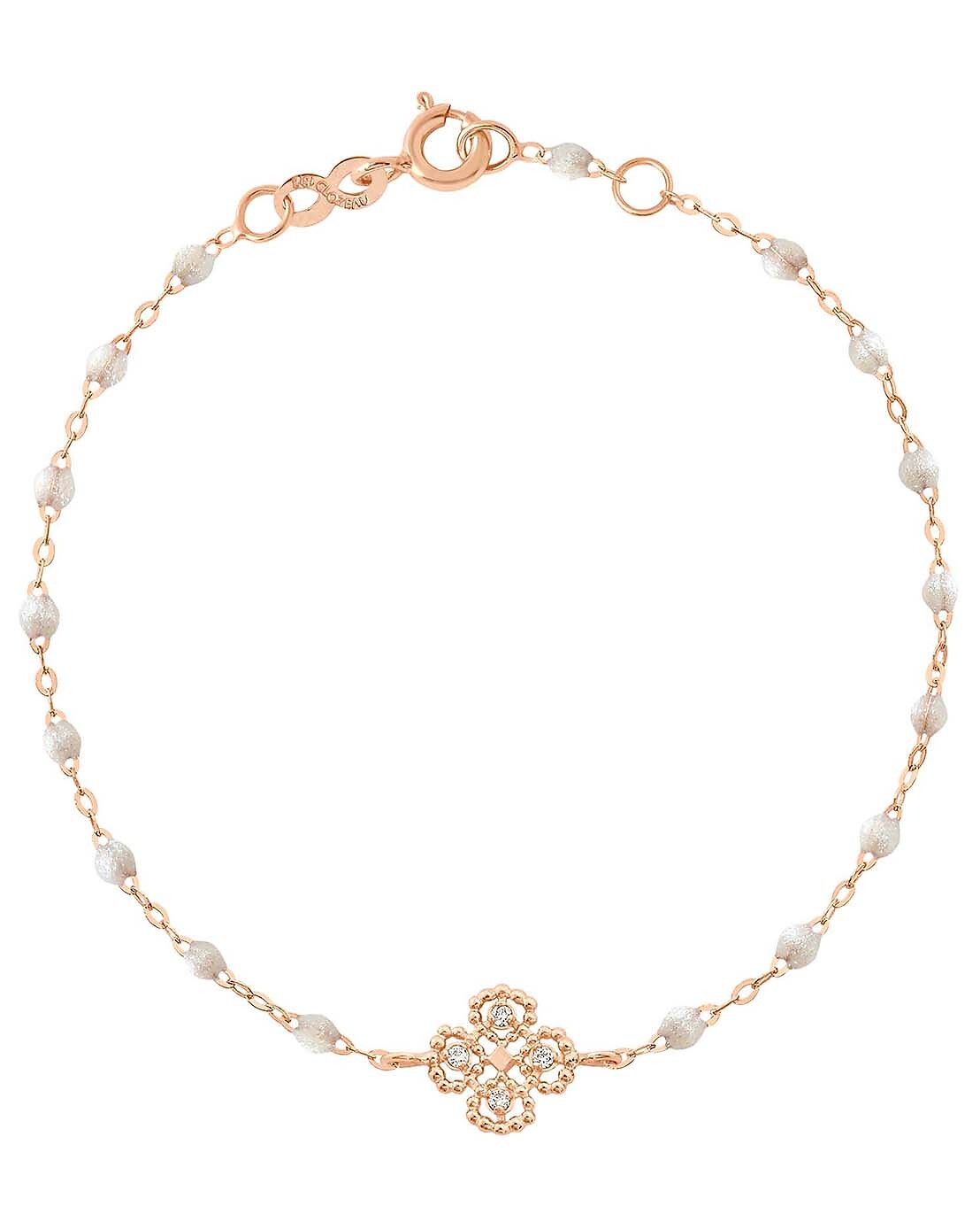 GIGI CLOZEAU Bracelet en or rose et diamants Lucky Trèfle Femme BLANC 1