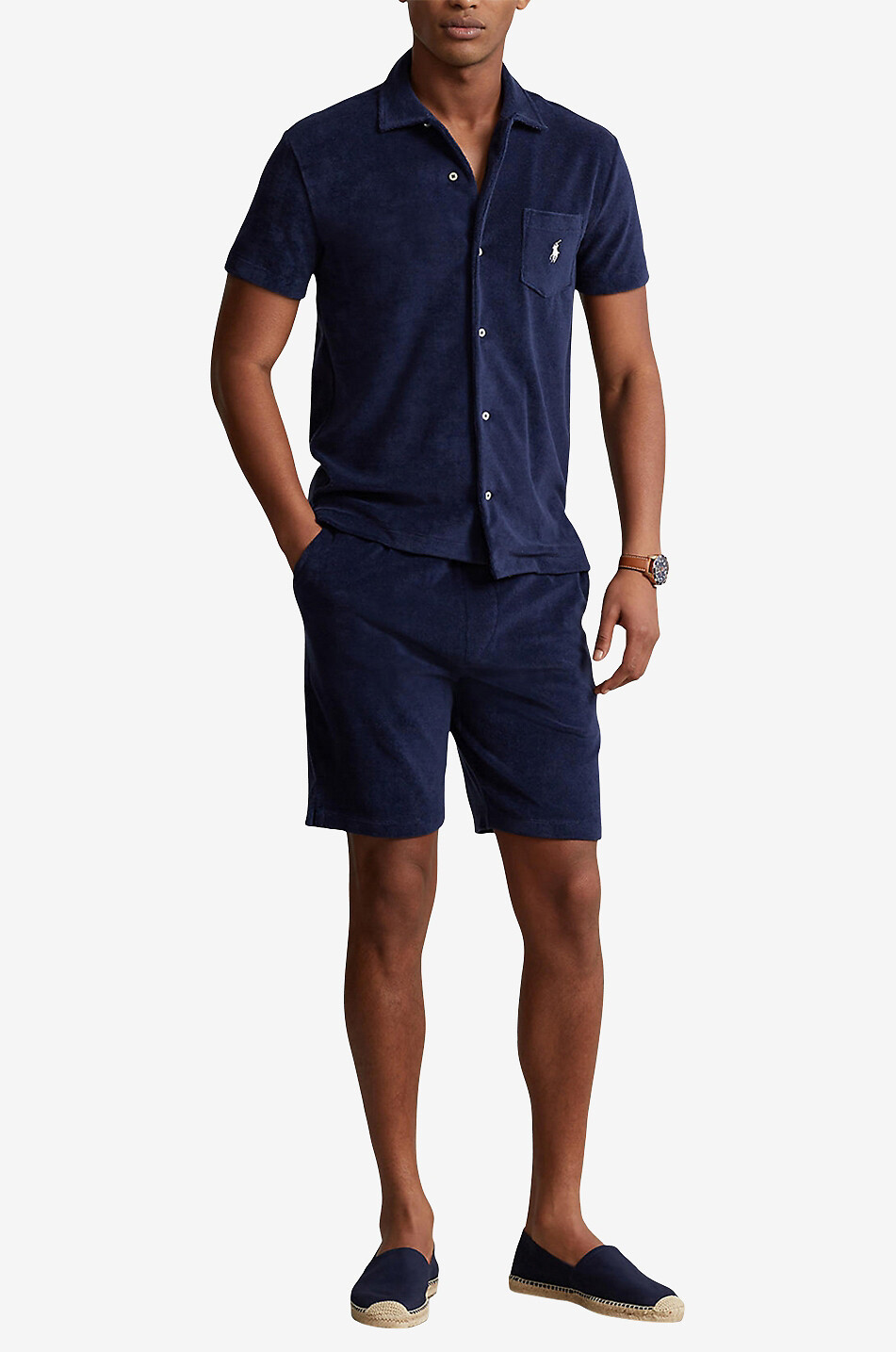 POLO RALPH LAUREN Chemise à manches courtes en éponge Pony Homme BLEU FONCE 4