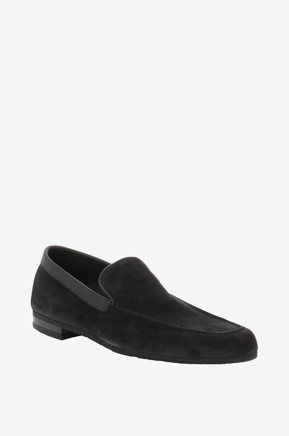 JOHN LOBB Tyne supple suede and leather loafers Men BLACK 1
