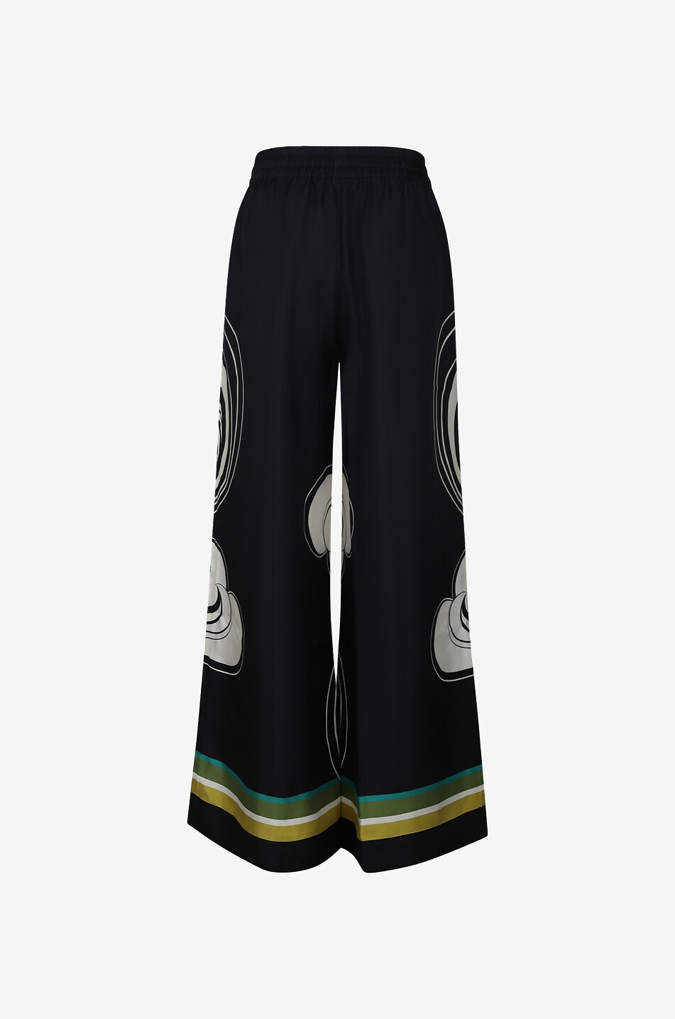 Pantalon large en soie Palazzo Rainbow Swirl