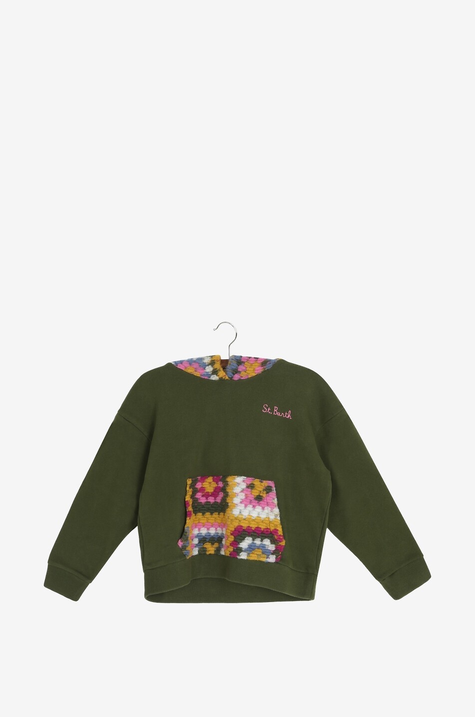 MC2 SAINT BARTH Sweat-shirt à capuche bi-matière fille Jeune Fille KAKI 1