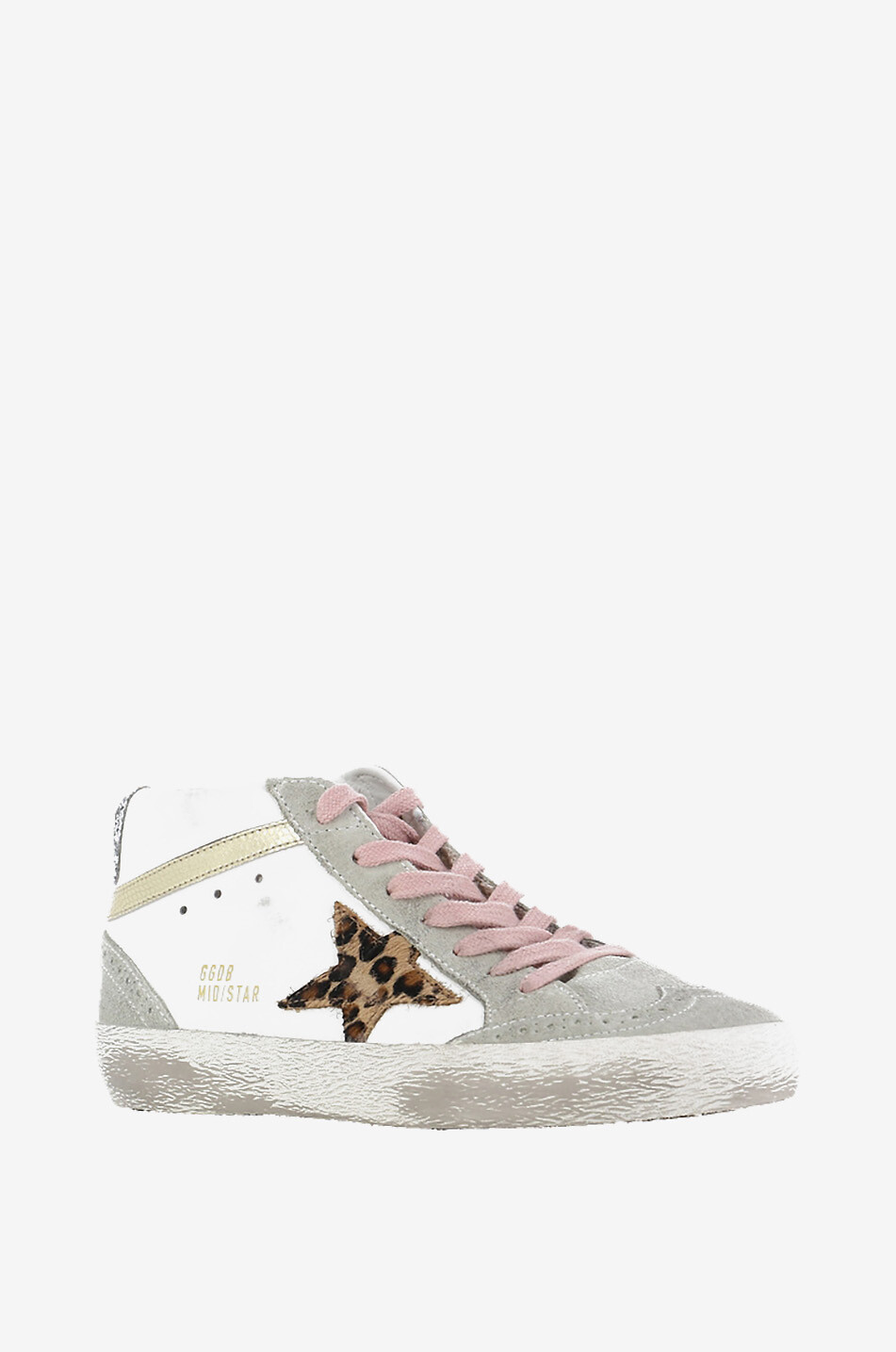 Hose Used-Look-Sneakers aus Leder Mid-Star