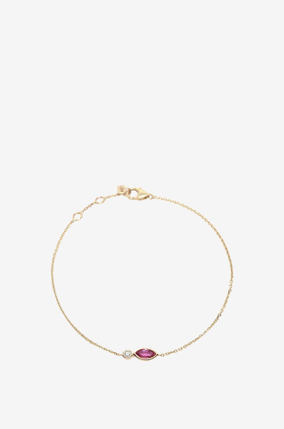 AVINAS Armband aus Gelbgold mit rosa Saphir Lucky Feather Damen ROSA 1