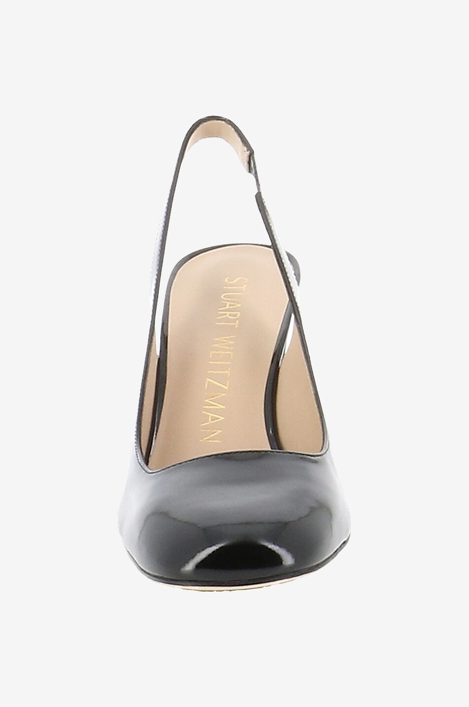 Escarpins à bride arrière en cuir verni Curveblock 85