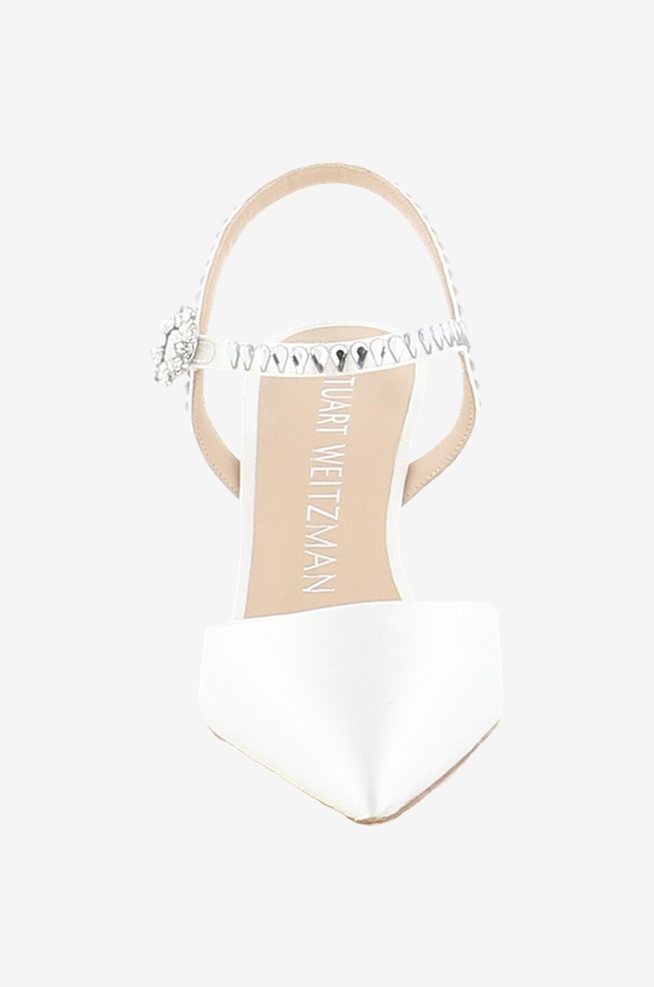 STUART WEITZMAN Escarpins à bride arrière en satin Gemcut Xcurve 85 Femme BLANC 2
