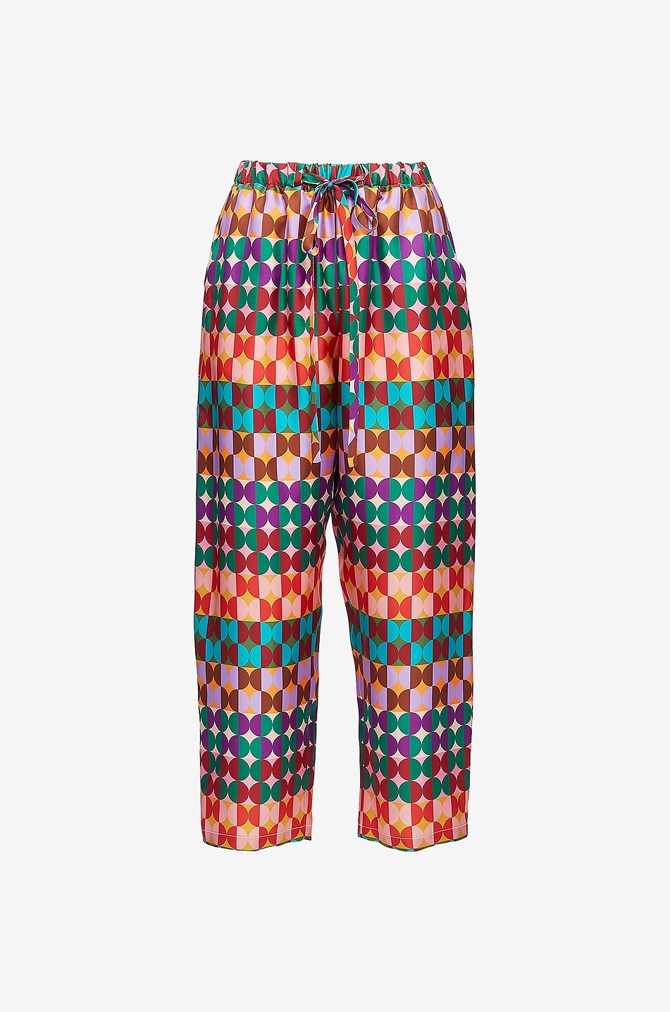 Weite Seidenhose Drawstring Pants Mezzaluna Rainbow