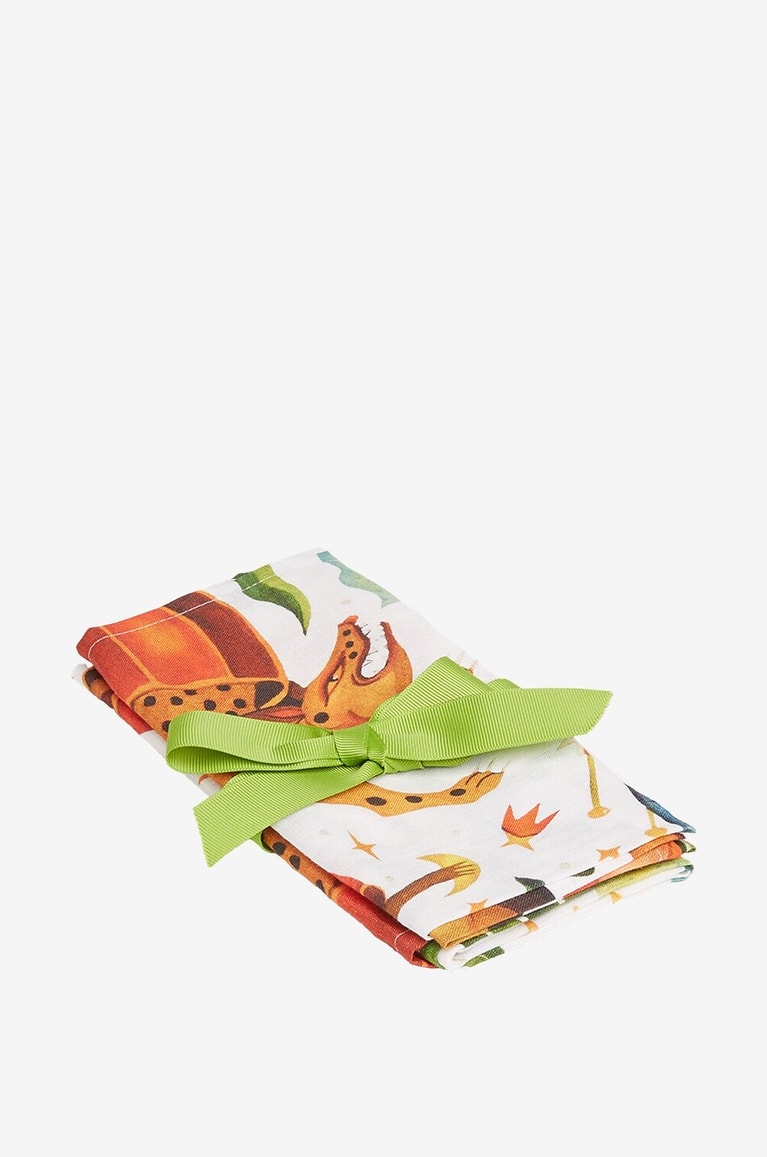 LA DOUBLEJ Set aus zwei Leinen-Servietten Dinner Jungle Book Haus BUNT 1