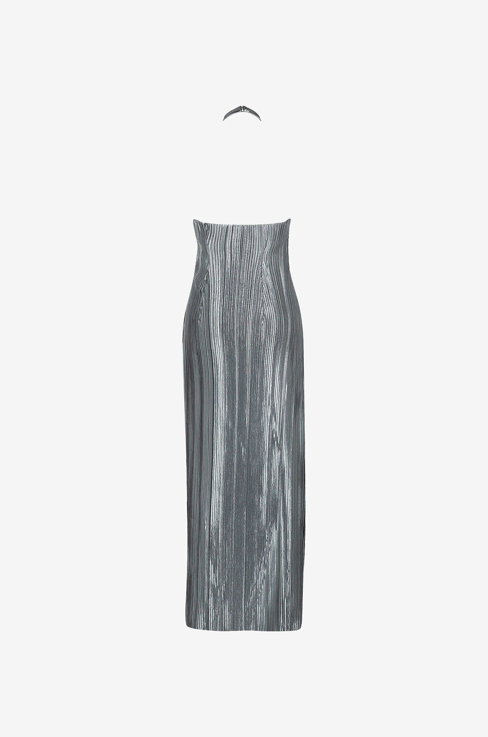 Langes plissiertes Metallic-Kleid Panarea