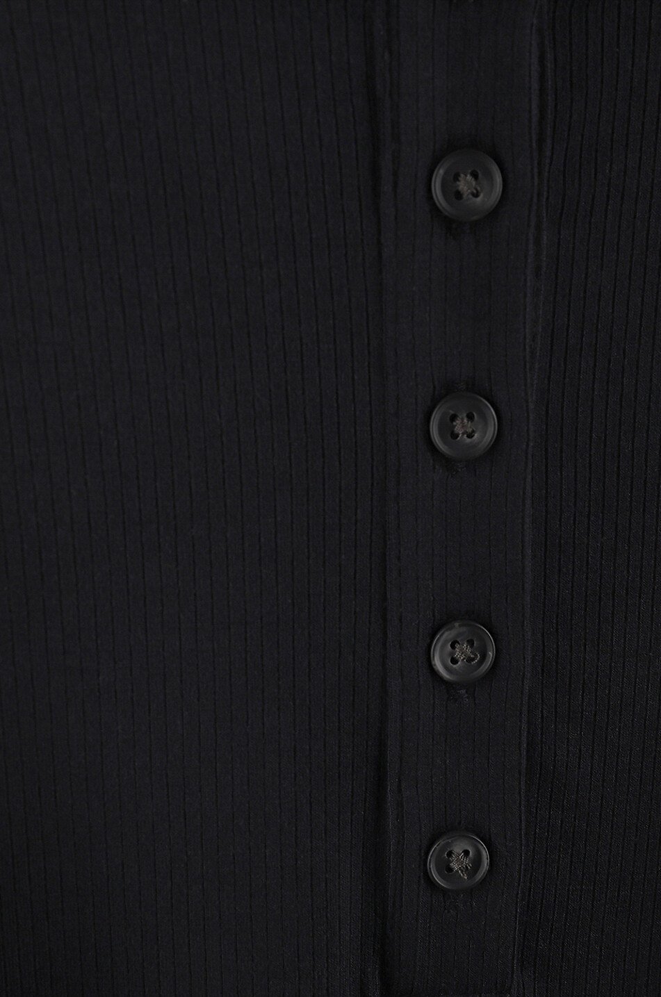 Henley ribbed crewneck T-shirt