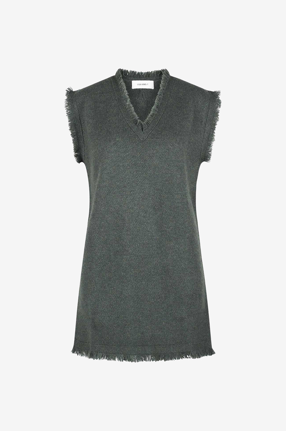 LISA YANG Kurzes Kleid aus Kaschmir Lola Damen DUNKLES KHAKI 1