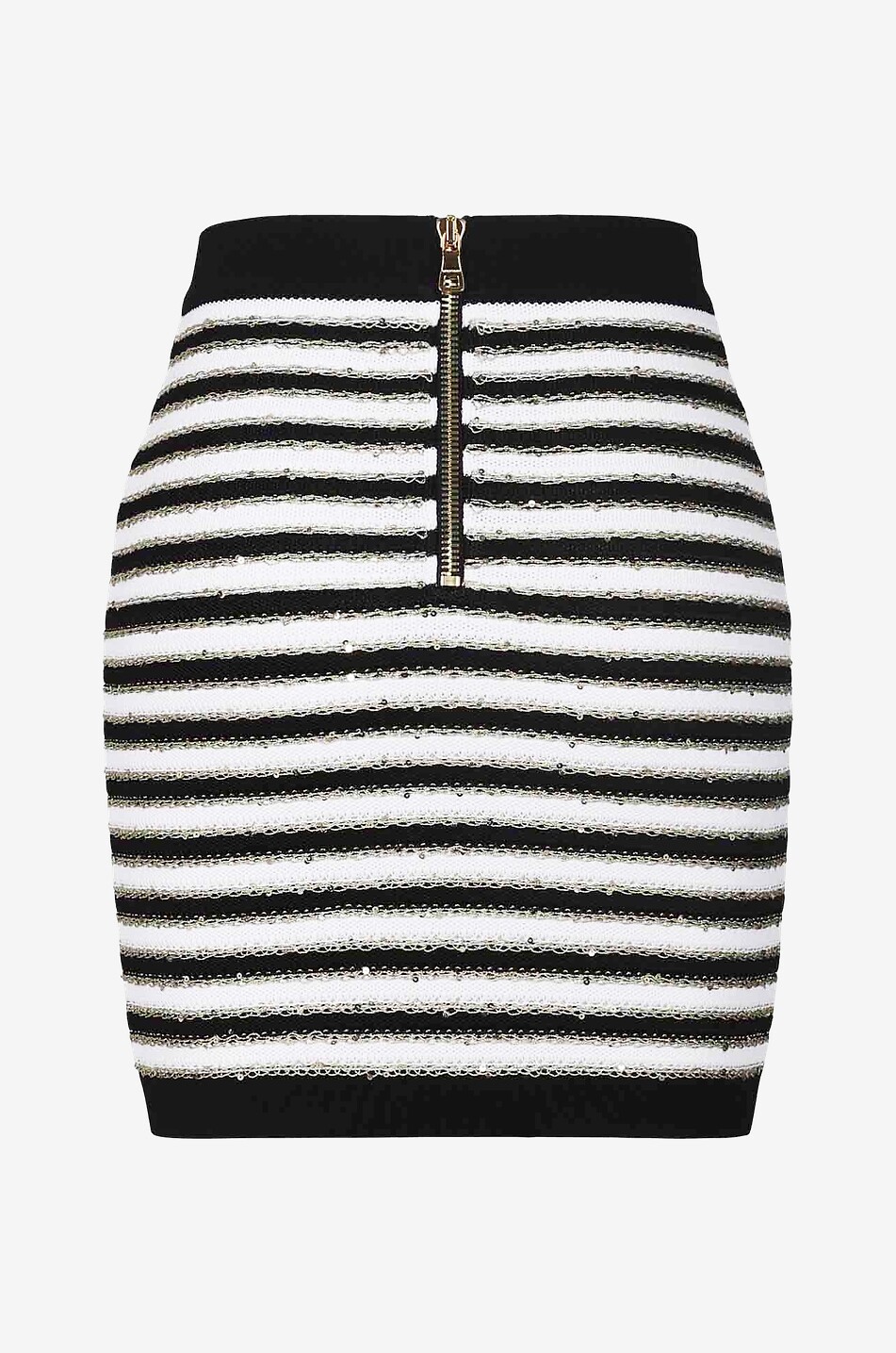 BALMAIN Mini jupe en maille rayée à sequins Femme MULTICOLORE 2