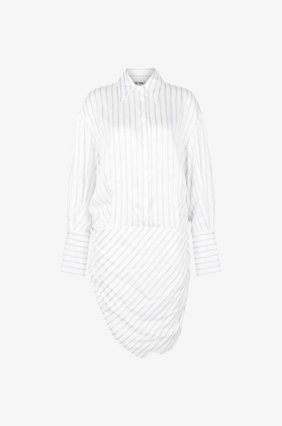 Hatty asymmetric stripted mini shirt dress