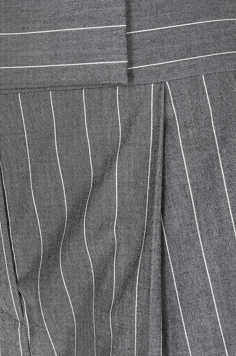 THE ATTICO Nadelstreifenhose mit weitem Bein und hohem Bund Gary Damen GRAU 3