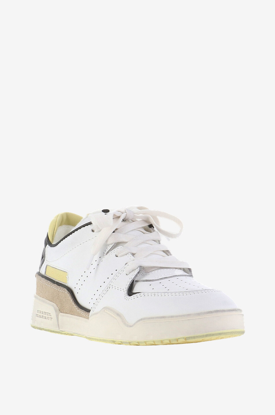 ISABEL MARANT Emree low-top lace-up leather and suede sneakers Women MULTI COLOURED 1