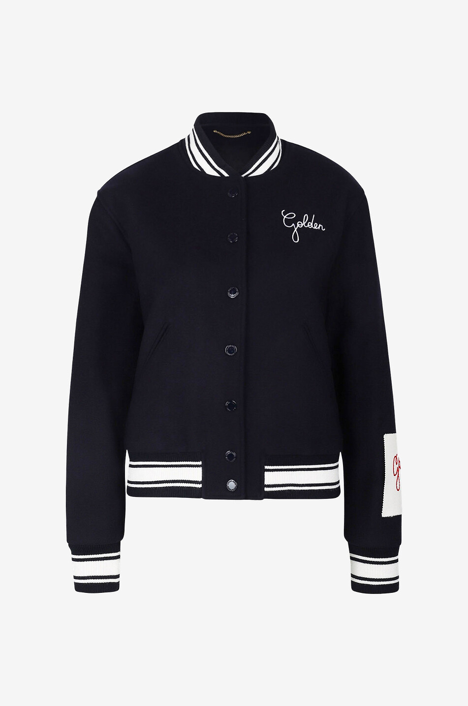 GOLDEN GOOSE Bomber en laine mélangée Dirce Femme BLEU MOYEN 1
