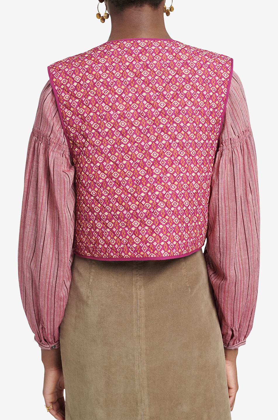 VANESSA BRUNO Adjo quilted jacquard vest Women MULTI COLOURED 3