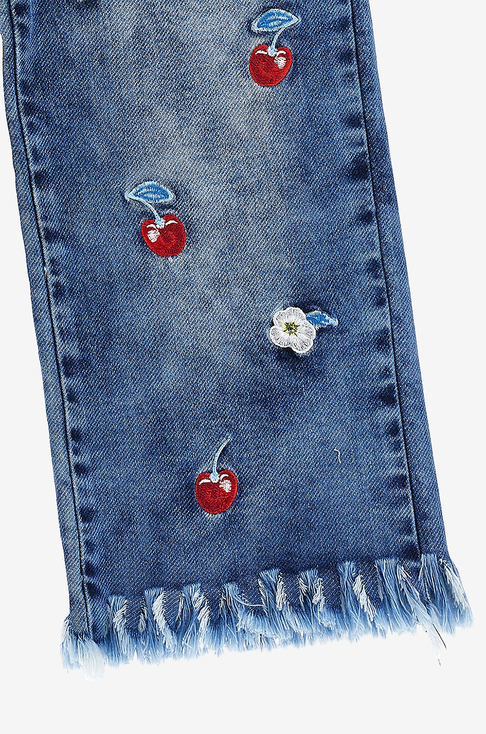 Cherry embroidered girl's jeans