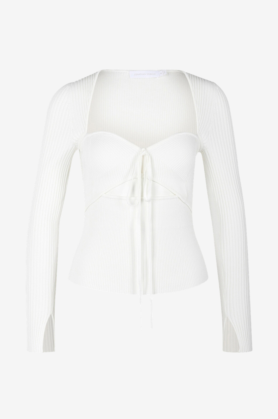 SIMKHAI Alexia cut-out rib knit jumper Women WHITE 1
