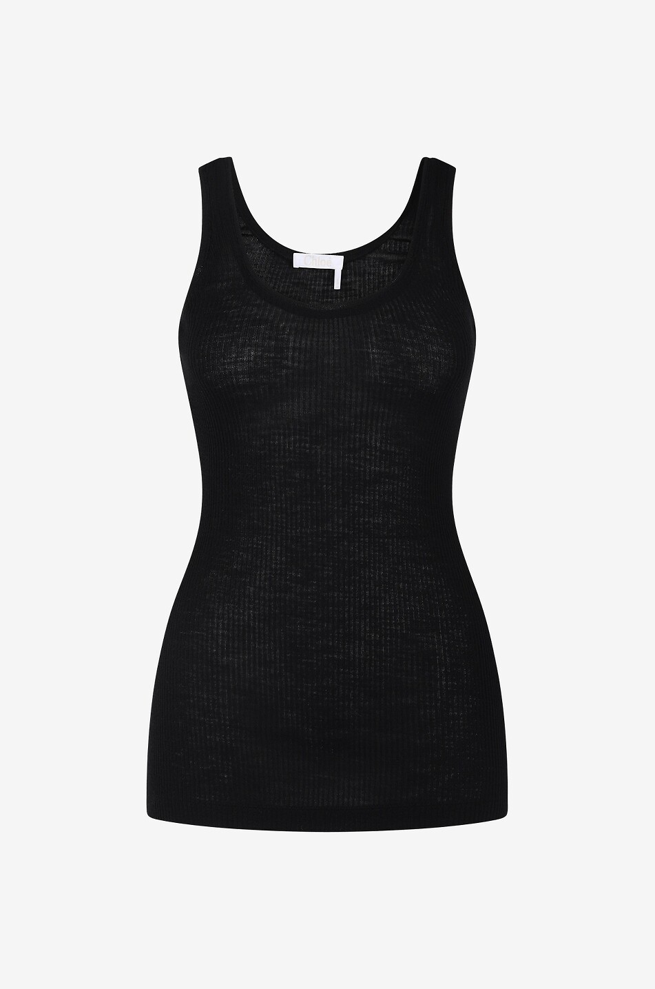 Débardeur en maille côtelée de laine vierge