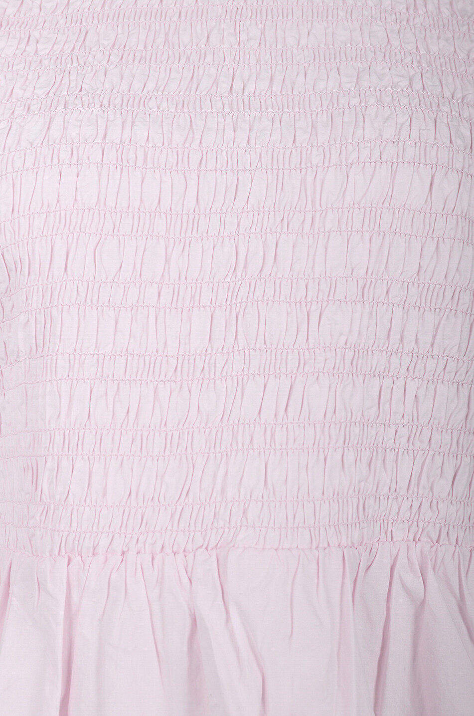GANNI Smocked poplin mini dress with puff sleeves Women LIGHT PINK 3