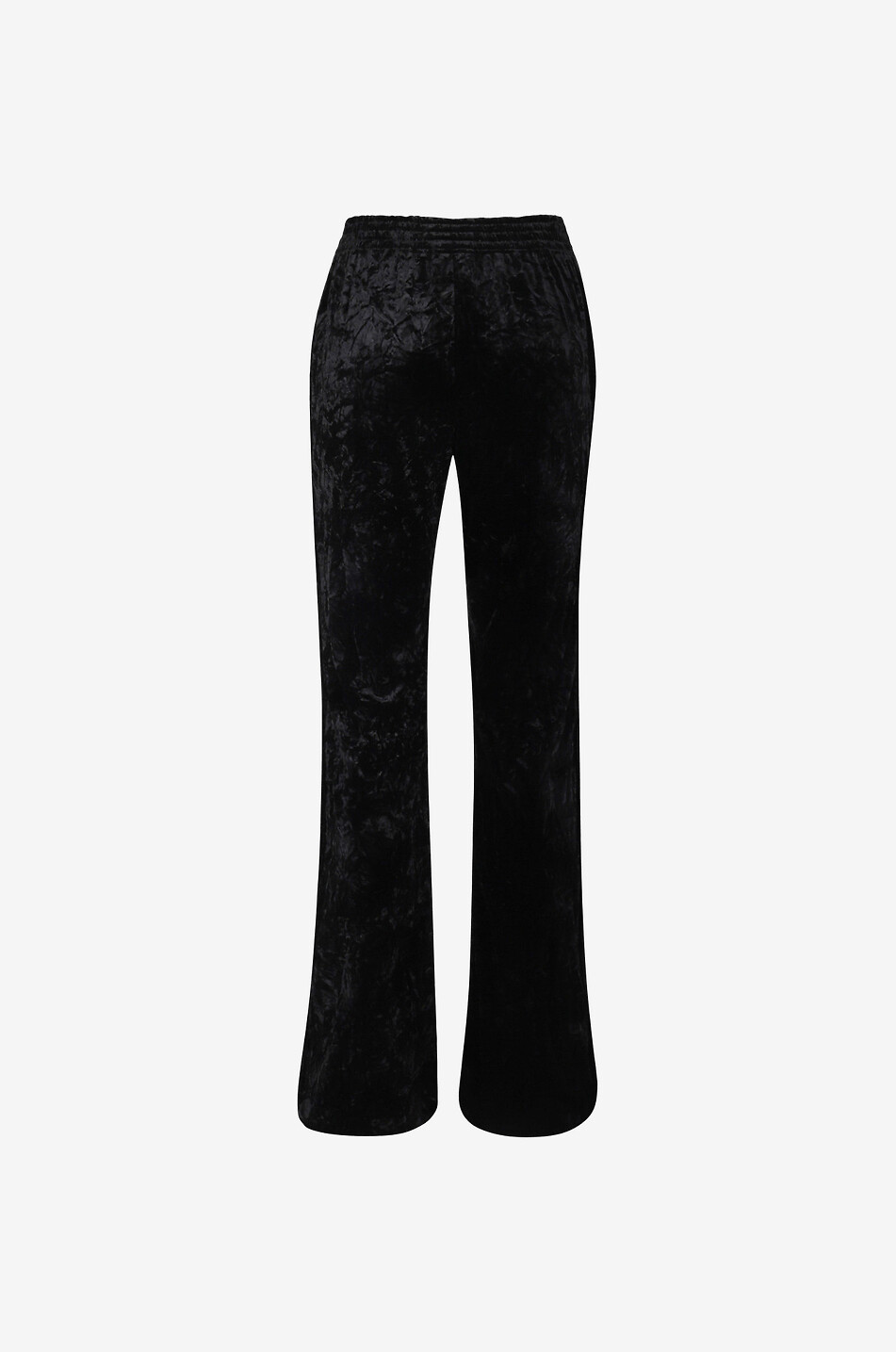 SAINT LAURENT PARIS Pantalon évasé en velours crushed Femme NOIR 2