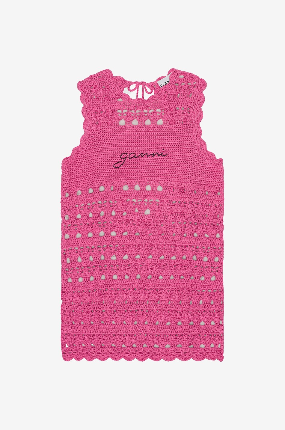 Tunique crochetée en coton bio brodée logo