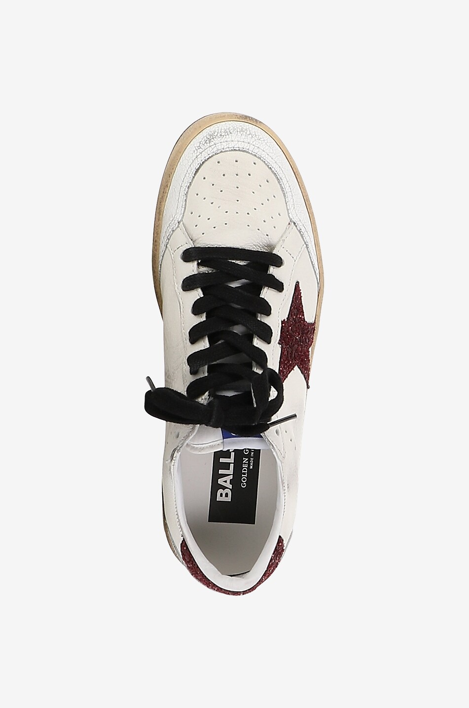 GOLDEN GOOSE Niedrige Schnürsneakers aus Leder Super-Star Damen WEISS 5