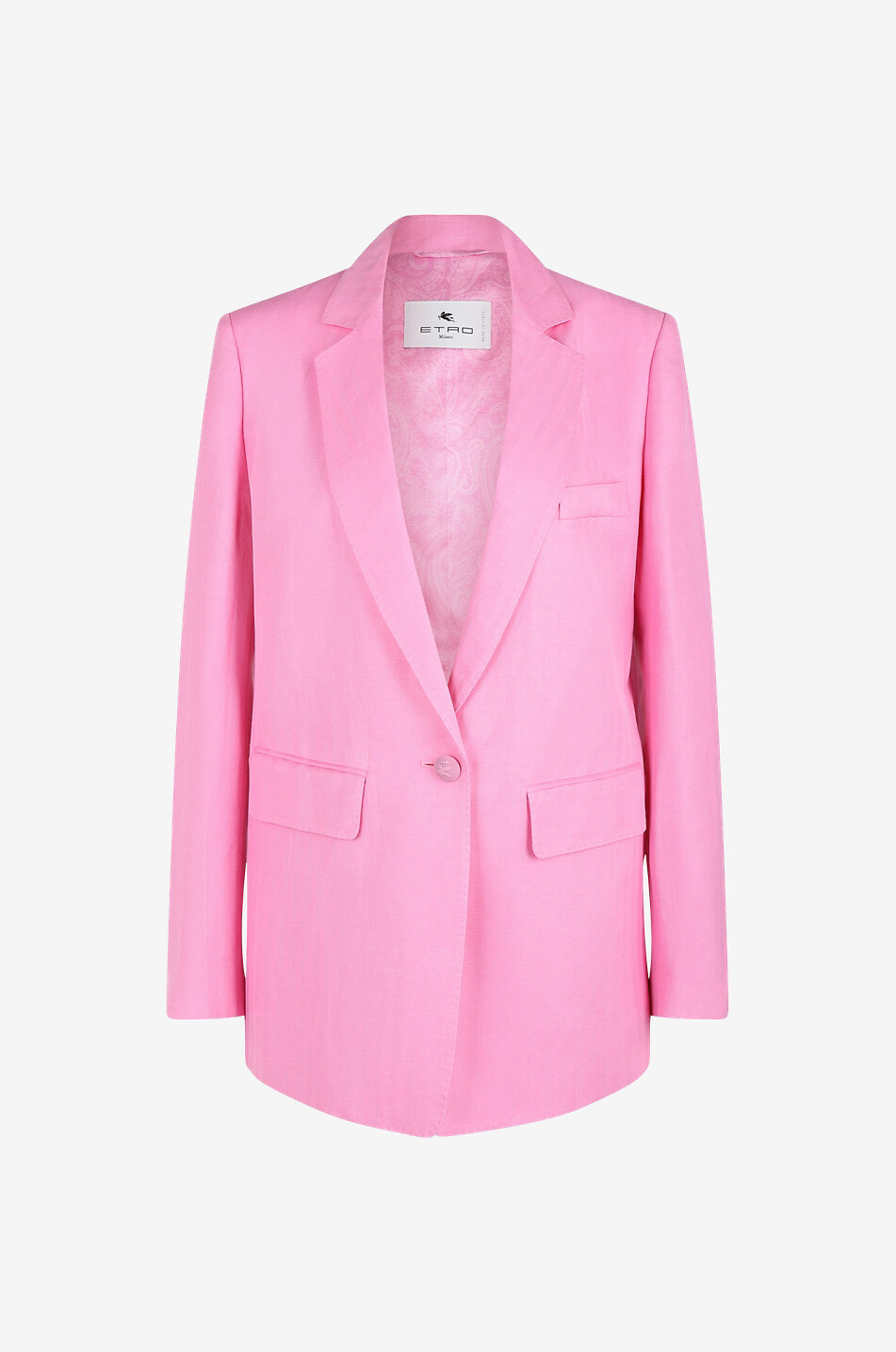 ETRO Blazer à boutonnage simple en soie mélangée Femme ROSE MOYEN 1