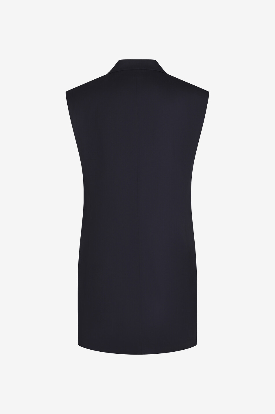 Double-breasted sleeveless virgin wool blazer