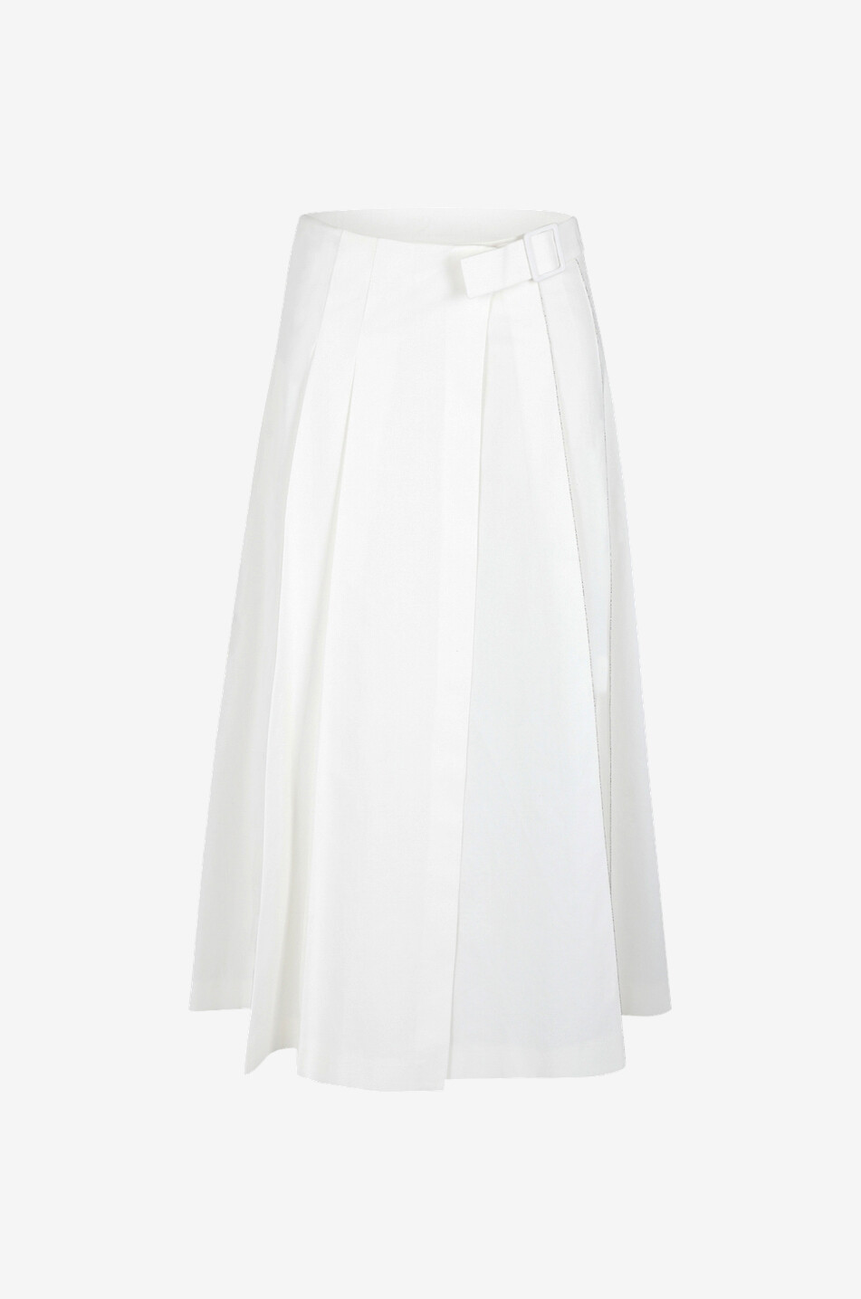 Ausgestellter Midirock aus Gabardine