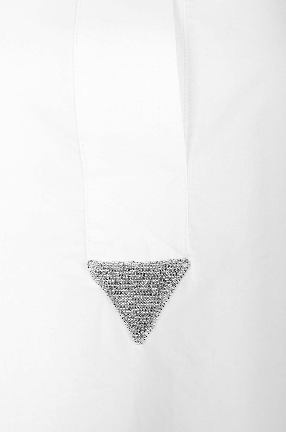 FABIANA FILIPPI Beaded bi-material short-sleeved polo shirt Women WHITE 3
