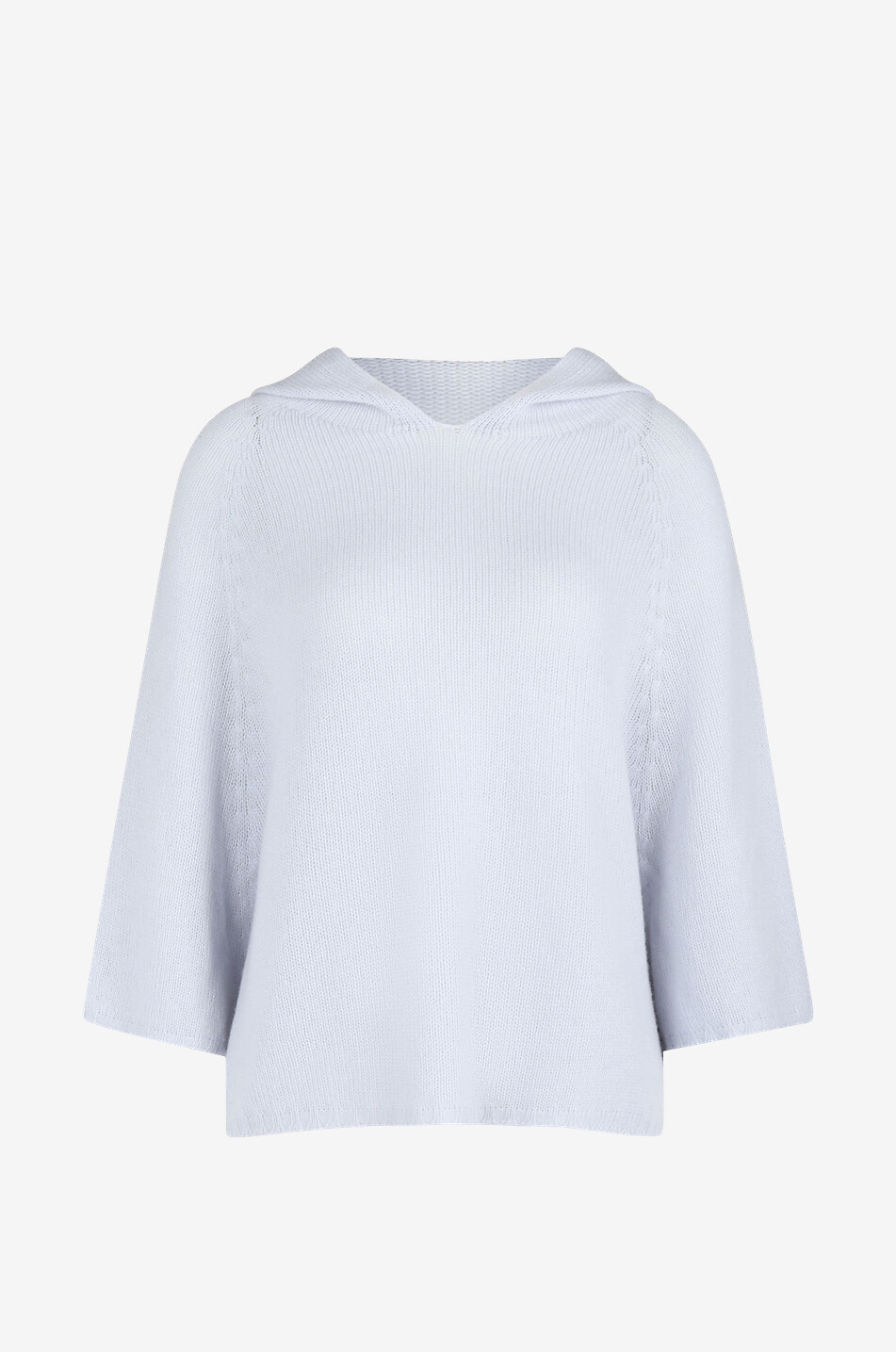 Kapuzenpullover im Poncho-Look aus Kaschmir