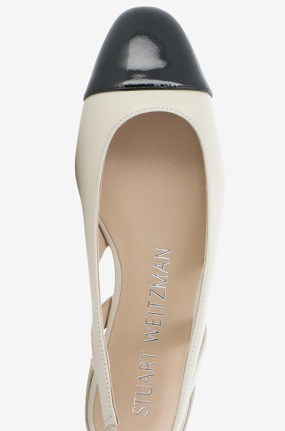 STUART WEITZMAN Ballerines en cuir bicolore à bride arrière Femme BLANC CASSE 5