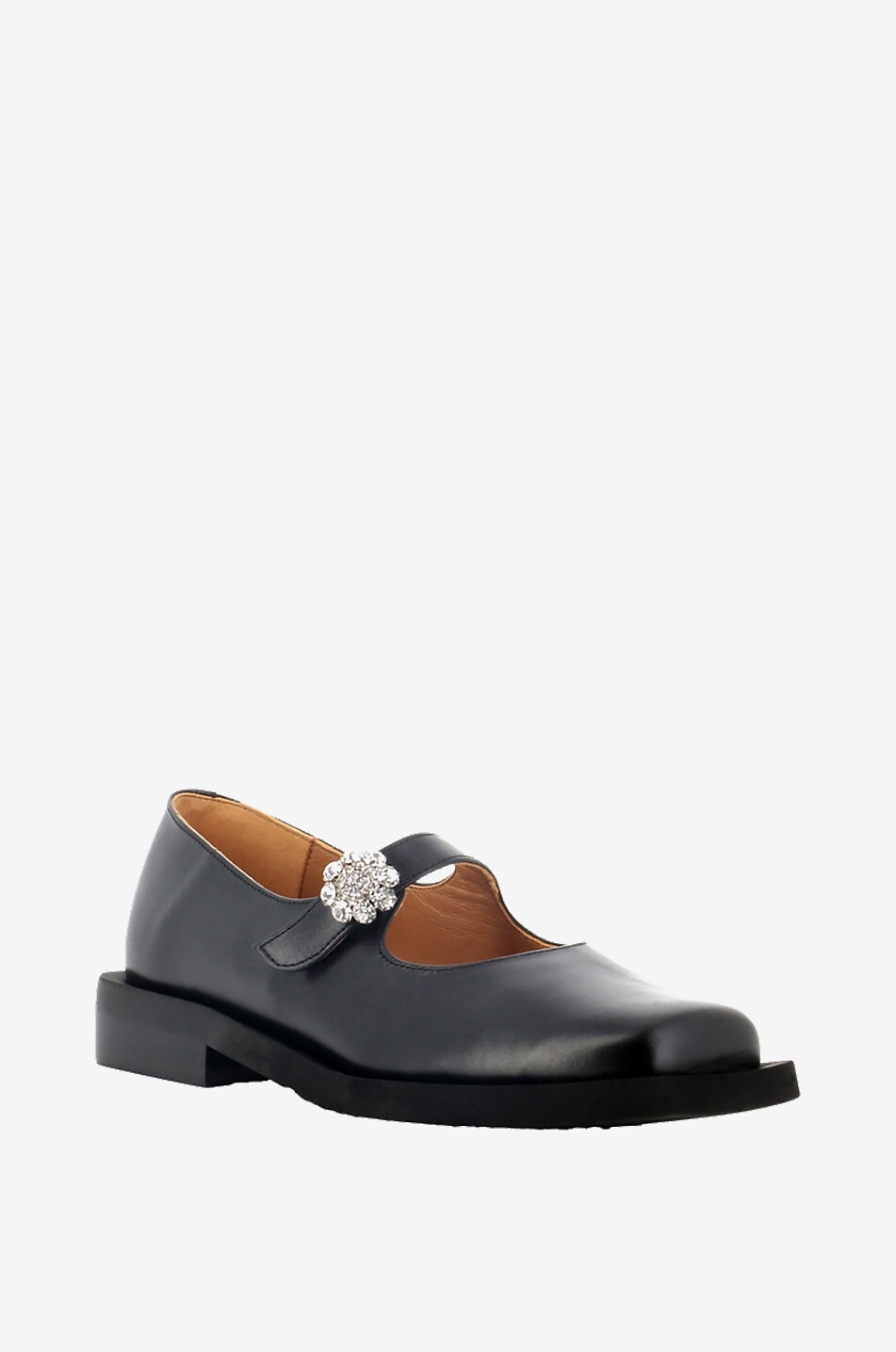 GANNI Mary Jane Ballerinas in smooth leather Women BLACK 1